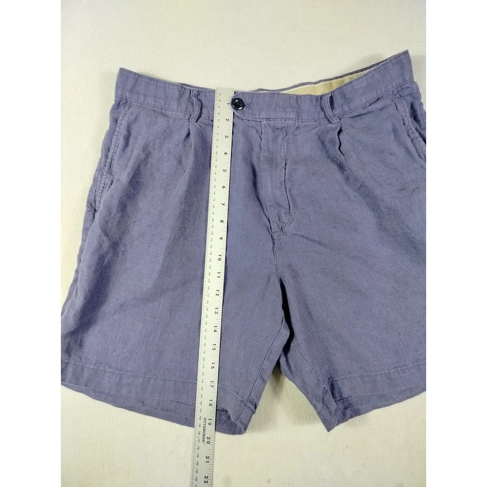 Banana Republic Shorts Mens 35 Blue Linen Chino Breathable Lightweight Casual
